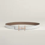 H Equestre belt buckle & Reversible leather strap 24 mm - Image 2